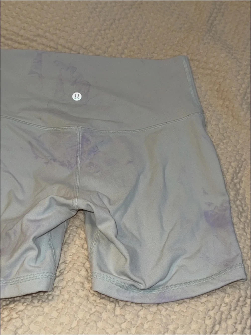 lululemon light blue Align Shorts - stained with purple dye